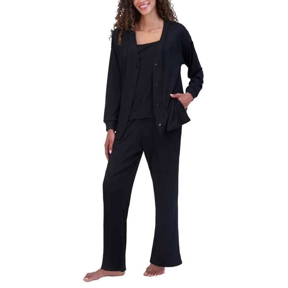 Live2Lounge M 3-piece Loungewear Set Cardigan Sleeveless Tank Top Pants Cooling